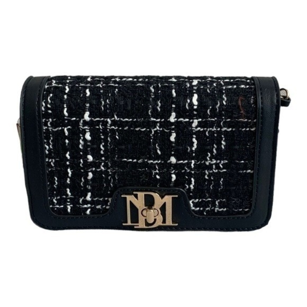 Badgley Mischka Wool Vegan Leather Plaid Crossbody Tote Purse Women’s Bag NWT - Picture 3 of 8